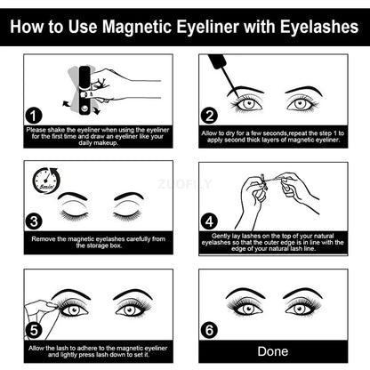 Black Magnetic Eyeliner Glue False Eyelash Extension Magic Self-adhesive Liquid Eyeliner Eye Makeup No Blooming Korea Cosmetics