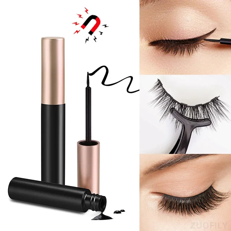 Black Magnetic Eyeliner Glue False Eyelash Extension Magic Self-adhesive Liquid Eyeliner Eye Makeup No Blooming Korea Cosmetics